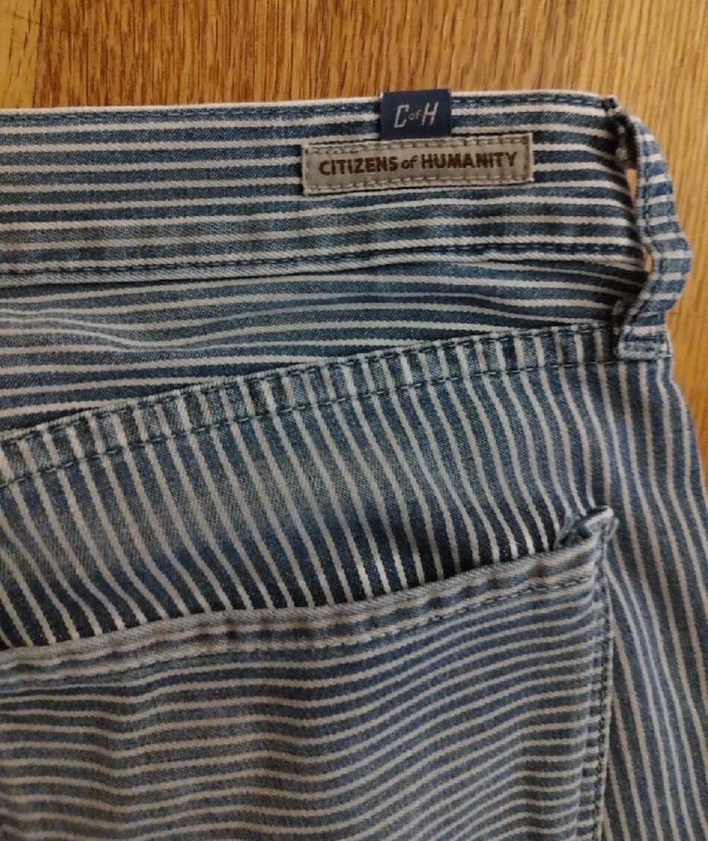 Citizens Of Humanity Women's Striped Slim Jeans - Navy & White
